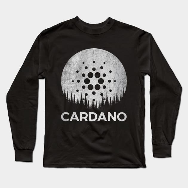 Vintage Cardano Coin Crypto To The Moon Token Cryptocurrency Wallet Cardano HODL Birthday Gift For Men Women Long Sleeve T-Shirt by Thingking About